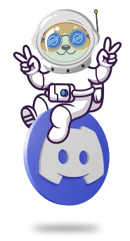 Dogelumenaut floating on Discord Logo